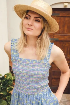Sugarhill Brighton Ember Shirred Sundress Star Meadow
