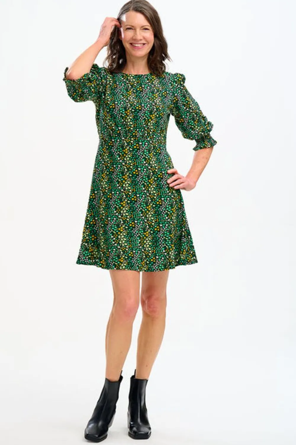 Sugarhill Brighton Lorelei Dress - Black/Green, Ditsy Floral