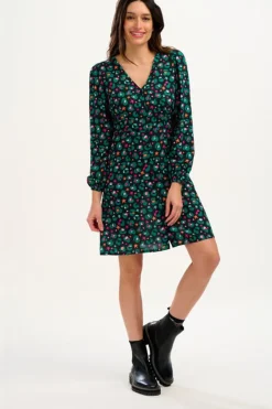 Sugarhill Brighton Natalia Tea Dress - Black/Multi, Star Leopard